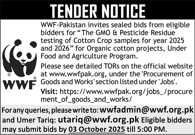 WWF Pakistan Tender Notice